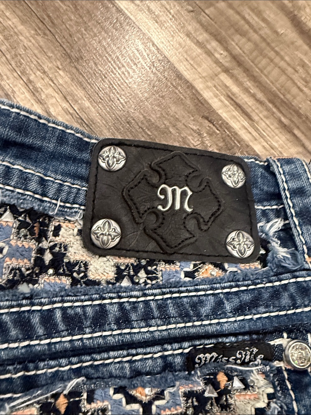 Miss Me Dark Blue Embellished Bootcut Jeans - Picture 2 of 6
